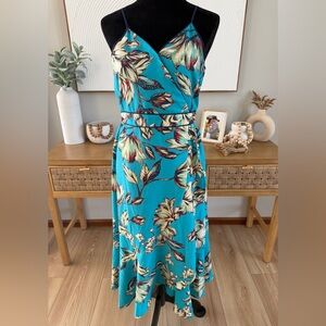 Tropical Floral Maxi Dress in Teal